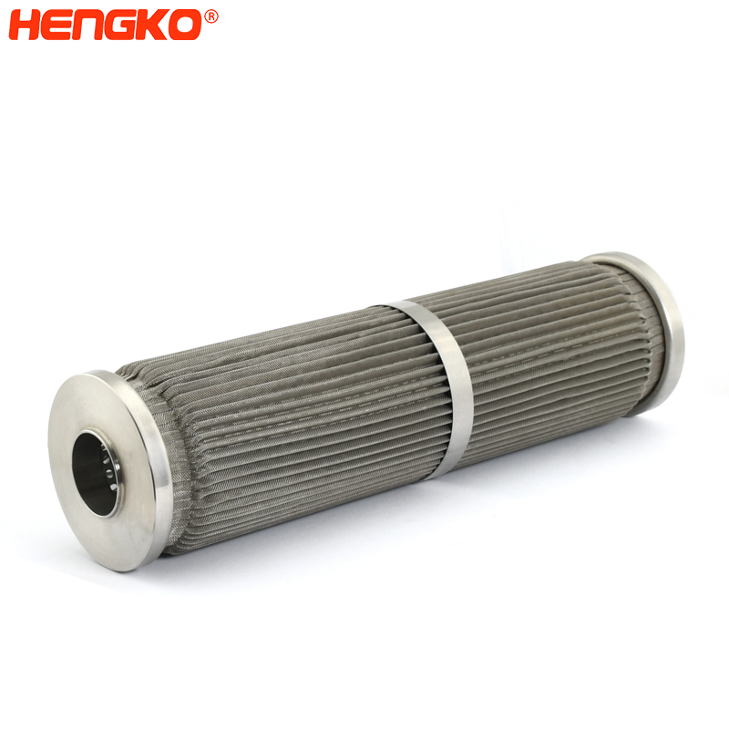 Stainless Steel  SS316 Sintered Mesh Filter Cartridges - Pleated Structure for Larger Filtering Surface