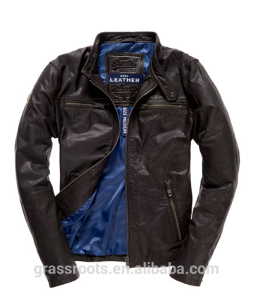 European leather motorcycle biker jacket man leather jacket