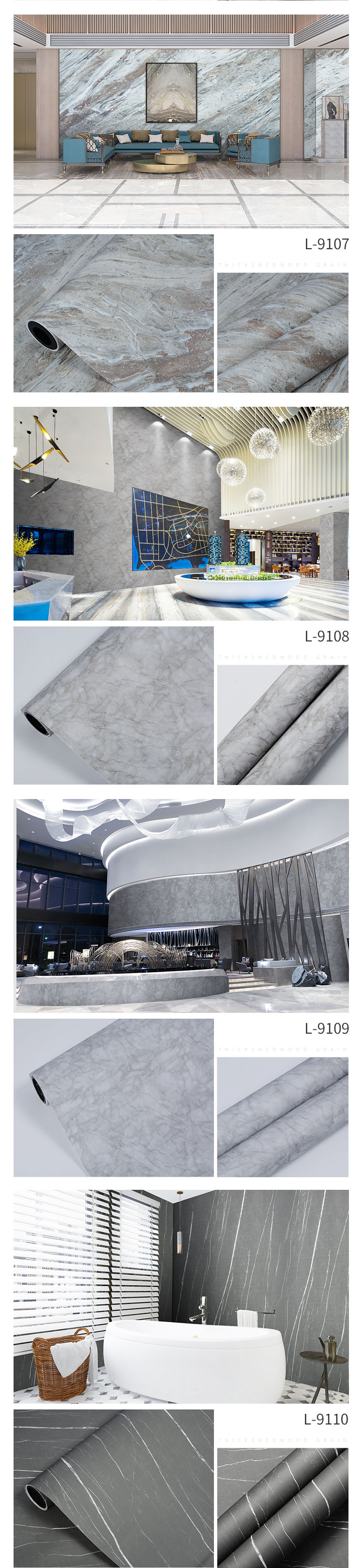 Decoration For Home Removable Self Adhesive Marble Film Interior Decoration Wall Paneling