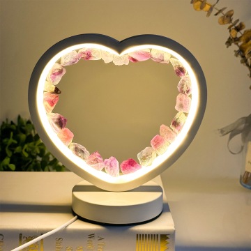 DIY Natural Crystal Handicrafts: Amethyst and Citrine Healing Stone Lamp for Home Decoration