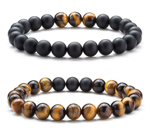 Tiger Eye Stone Pärlor Armband Elastisk