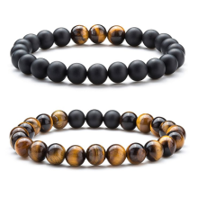 Tiger Eye Stone Beads Pulsera elástica