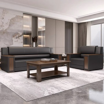 High Quality Executive Leather and Fabric Office Sofa Set