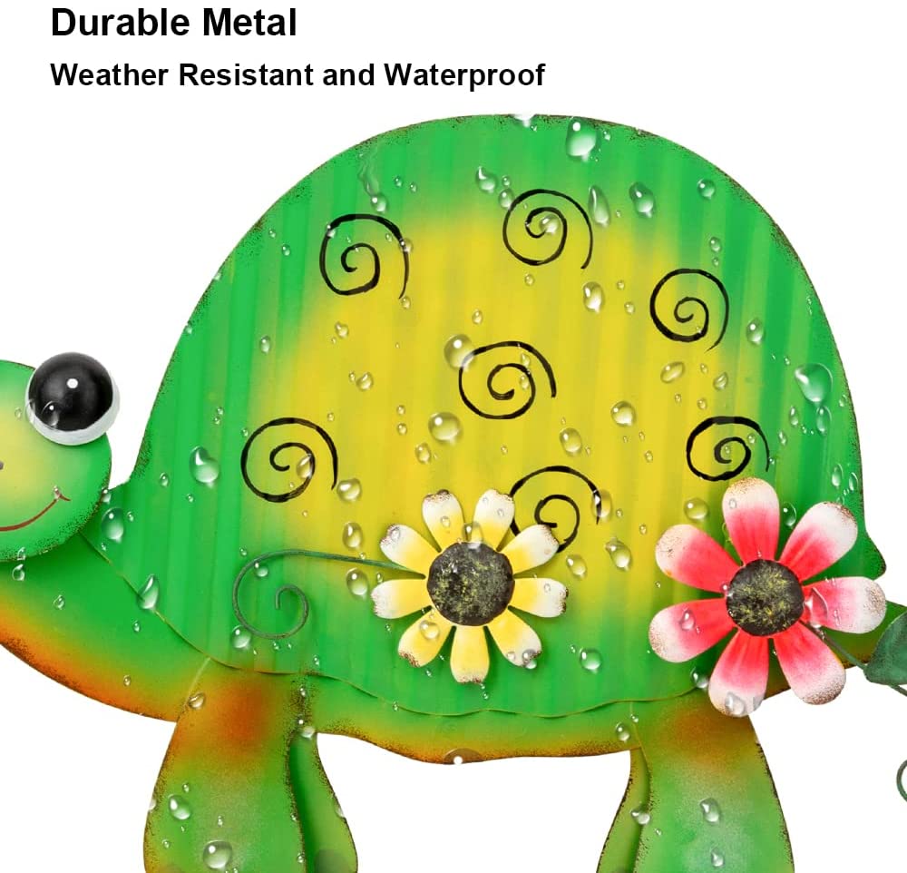 Metal Sea Turtle Decorative Garden Stakes