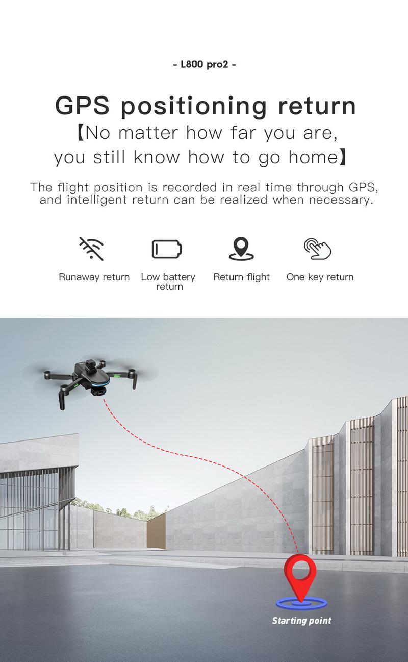 L800 PRO2 360 Laser Obstacle Avoidance Three Axis Gimbal Brushless GPS HD Aerial Photography Folding Quadcopter