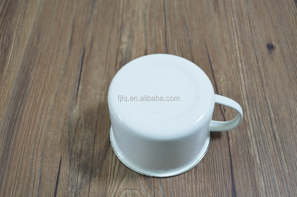 Factory Directly Made Enamel Soup Mug with Rolled Rim