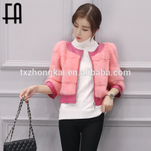 Factory direct wholesale elegant women's mink fur coat jacket/mink fur short jacket