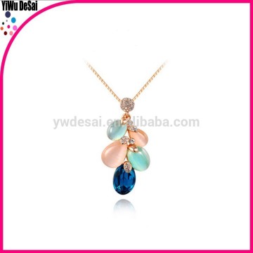 Fashion women's necklace crystal sautoir rose gold necklace