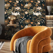 Hand Drawn Floral Removable Watercolor Wallpaper