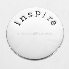 22MM Stainless Steel Floating Locket Plates Engraved with INSPIRE