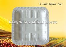 biodegradable disposable compostable 6 inch square plastic tray