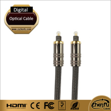 zinc alloy shell toslink to toslink plug digital optical cable gold flash