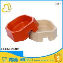 2016 new product plastic pet ware melamine bamboo dog bowl