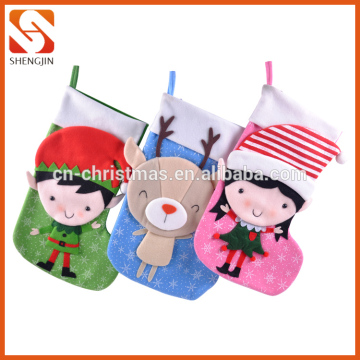 Felt Wholesale Cartoon Pattern Glued Christmas Decoration Xmas Stockings