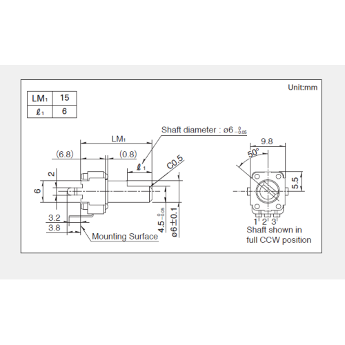 RK09K Series Rotating potentiometer