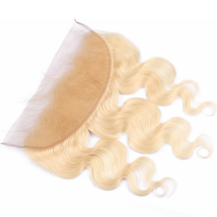 color 613 blond body wave hair virgin remy Indian hair 13*4 lace frontal