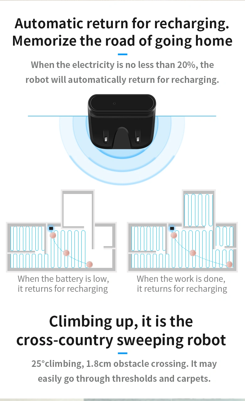 Sweeping Robot 6 Sweep Modes; Super Suction 2000PA; APP Remote Control Technology