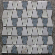 Crackle glass tile made by oriental white mosaic tile