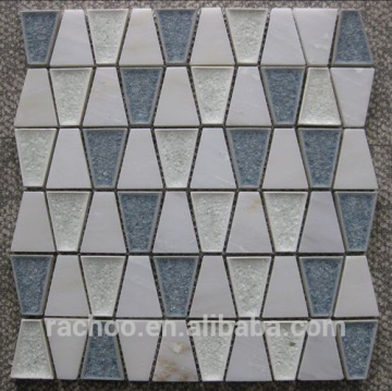Crackle glass tile made by oriental white mosaic tile