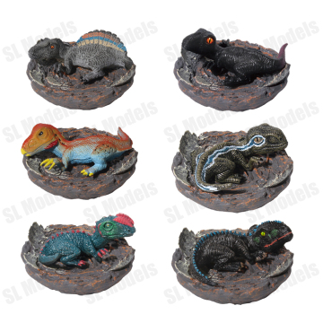 SL Models 6pcs Novel Mini Realistic Young Dinosaur Toy Set: PVC Dinosaur Eggs & Animal Dinosaurs Toy