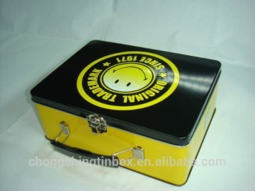 gift packing tin box with handle