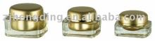 gold cosmetic square cream jar