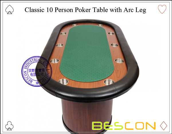 Classic 10 Person Poker Table with Arc Leg-2 Classic 10 Person Poker Table with Arc Leg-2