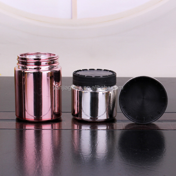 Electroplating 40ml 80ml 90ml 110ml empty child resistant glass storage container jars with lid