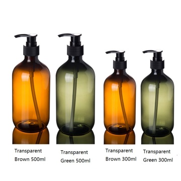 500 ml e 300 ml de PET engrossar garrafas de shampoo de plástico