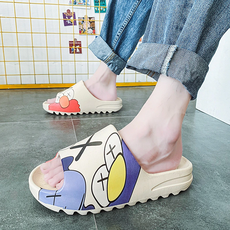 2021 New Arrivals Summer Cartoon Printed Breathable EVA Men Slipper for Home