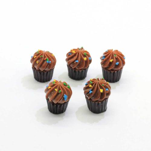 18mm mélange bricolage 3D résine chocolat Cupcake charmes nourriture simulée Kawaii artisanat fabrication de bijoux ornement décoration