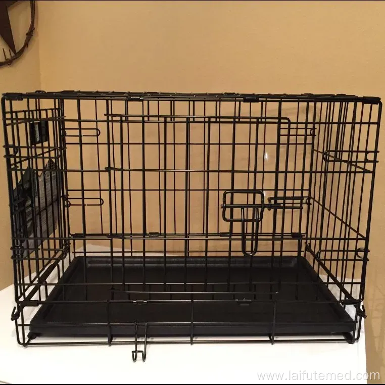 Collapsible Double Doors 18 Inch Tray Dog Crate for Pet Traveler