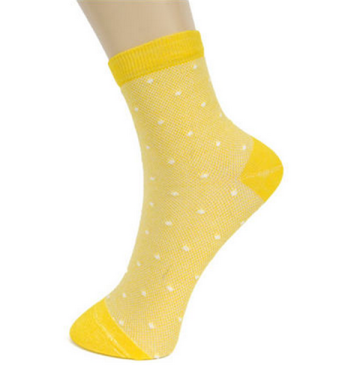 WSP-1015 Whosale Women Socks Cotton Socks Dots Design Beautiful Color Yellow Women Socks High Quality Women Socks