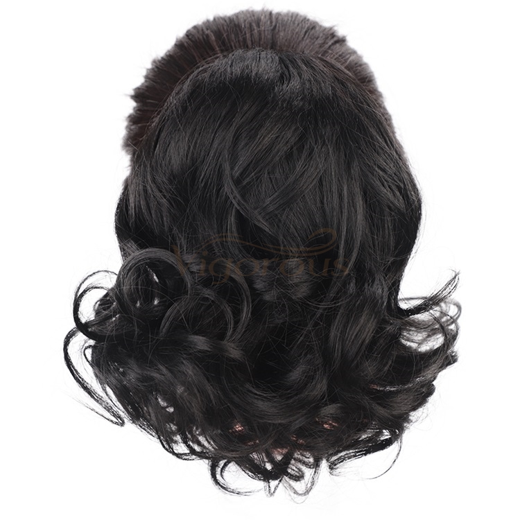 Vigorous Short Curly Ponytail Hair Extension Synthetic Fiber Natural Textured clip in/on Hairpiece for Black Women