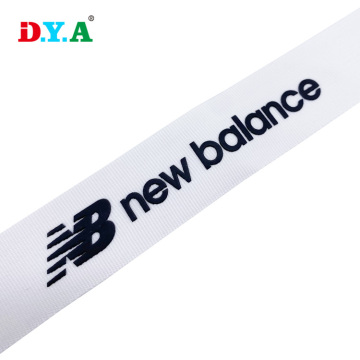 white silicone print polyester grosgrain webbing strap 25mm