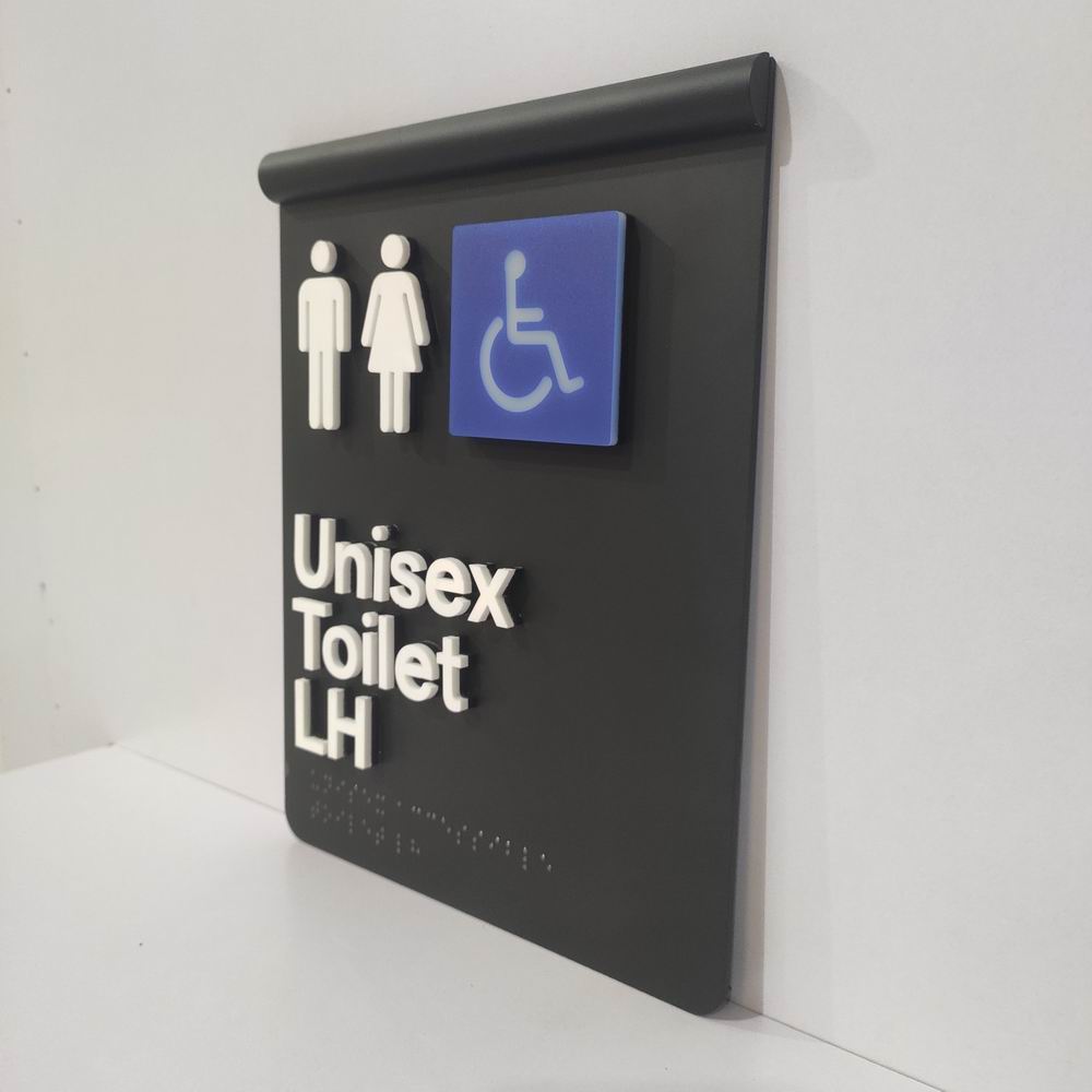 Hot Sale Unisex Custom Metal Embossed Braille Toilet Door Signage Sign