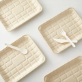 Biodegradable Sugarcane Bagasse Tray Featuring Corrugated Surface