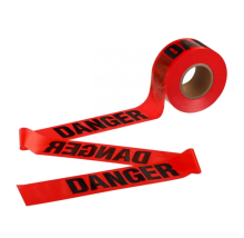 Red hazard warning tape