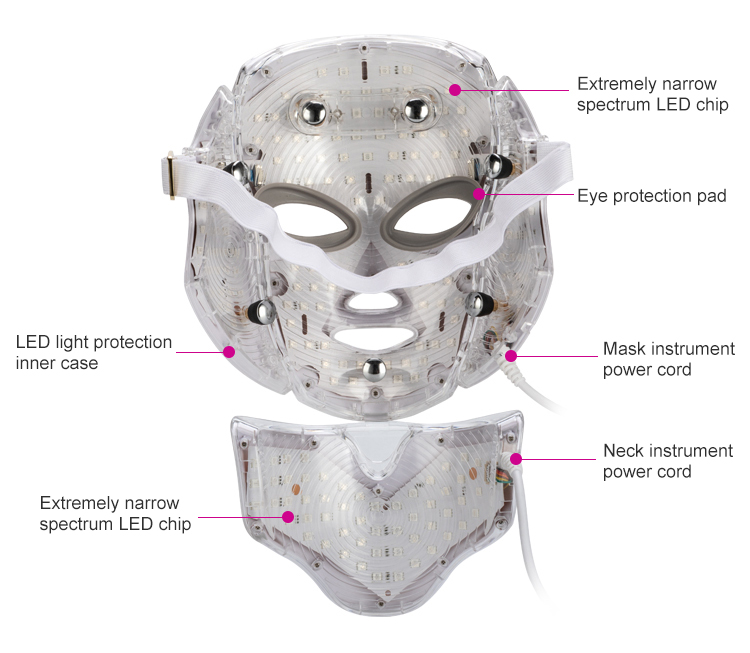 光疗 面部 光子 面膜 7 色 无线 LED 光子 光疗机 治疗 LED 面部 面膜