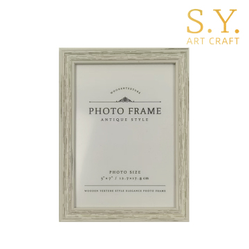 Distressed White Wood-Grain PS Photo Frame
