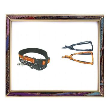 Leather Pet Collar and Harness with Bell