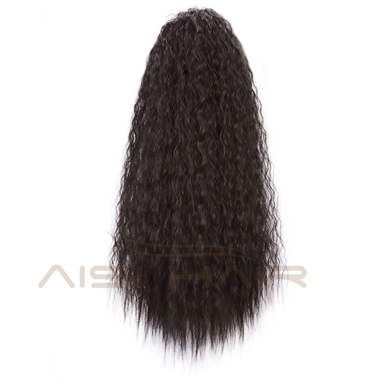 Aisi Hair Drawstring Ponytail Curly Hair Extensions Heat Resistant Synthetic Fiber Pony Tail Hairpieces with Combs