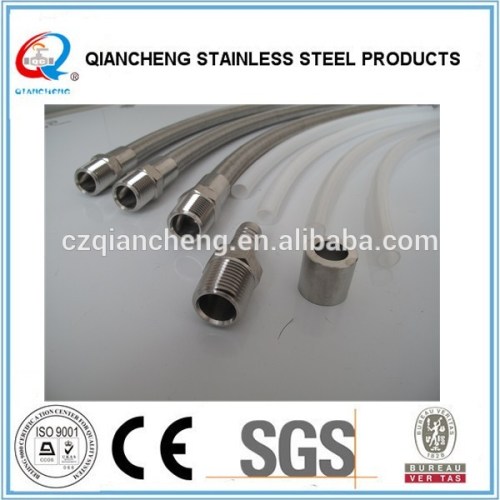 high pressure stainless steel braided ptfe hose assembly