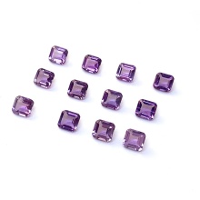 Natural Amethyst Square Small Octagonal Cut Amethyst