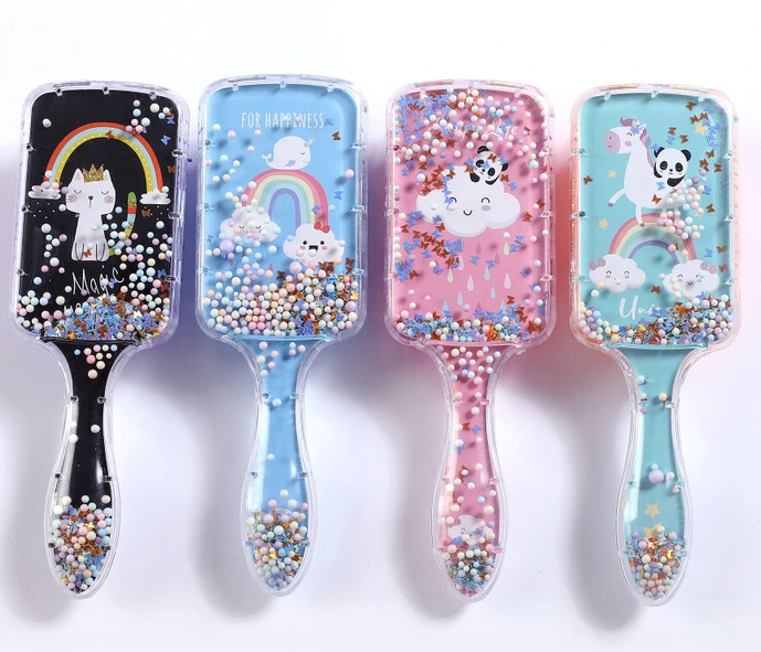 Star Shaped Unicorn Glitter Liquid Hair Brush 