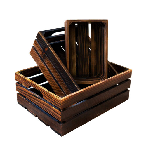 Wooden Storage Fruit Vegetables Wood Crate for Crafts