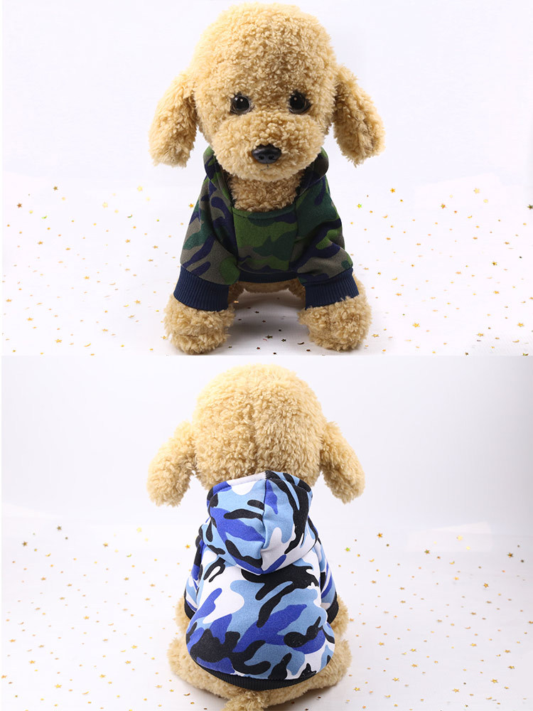 Dog Clothes Autumn Winter New Camouflage Clothes Stain resistant and Handsome Pet Clothes Cat New Two-legged Hoodies