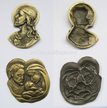pewter christian ornaments,zinc alloy holy family plaque