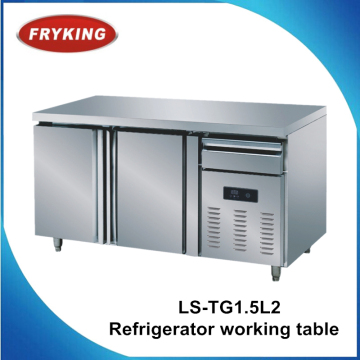 2 doors kitchen commercial kitchen electronic refrigerator working