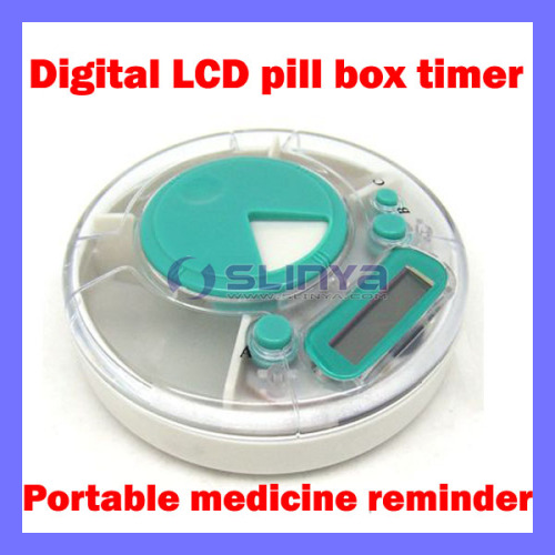 Digital LCD Medicine Pill Box Reminder Timer Pill Case Timer